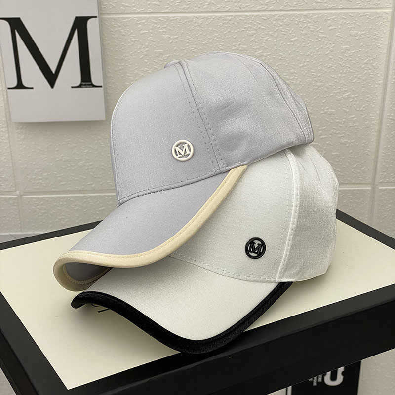 Hat Women'S Spring And Autumn Satin M Standard Fashion Versatile Cap Summer Casual Shopping Shade Sunscreen Baseball Cap Tide