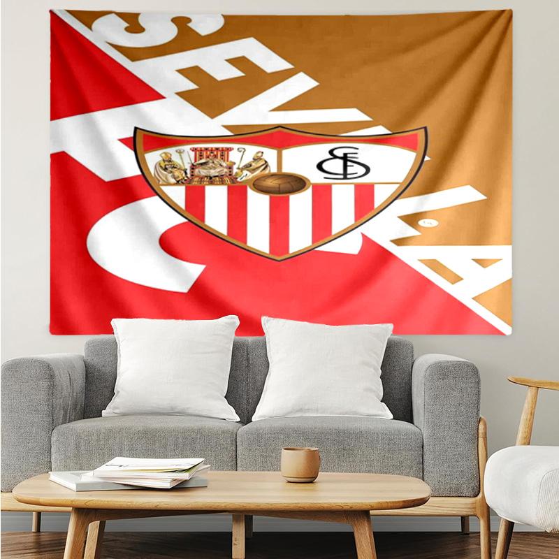 Sevilla Fc Crest Design Tapestry Hanging for Bedroom,Livingroom, Playroom,Decor Art Room Wall Tapestry Holiday and Birthday Gifts