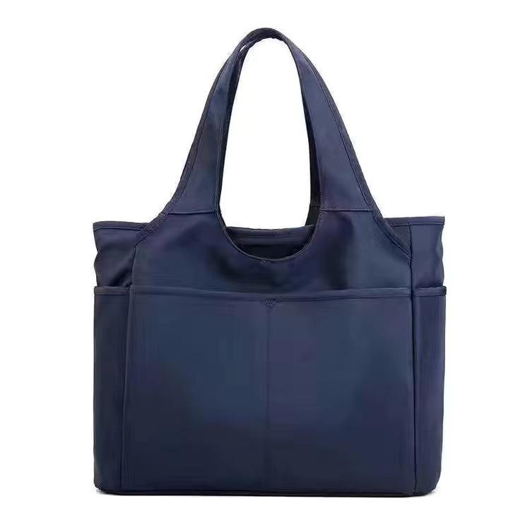 

Oxford Cloth Large Commuting Bag Multi-pocket Large Capacity Underarm Tote Bag Korean Style Shopping Bag Handbag School 38x30x16cm синій