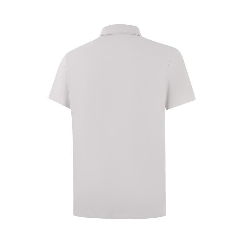 Li-Ning Casual Fashion Commuting Solid Color Comfortable Breathable Short Sleeve Polo Shirt Men tops Smoke-Gray APLW239-3