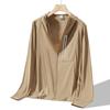 Sunscreen clothes men's summer outdoor high-end camping ice feeling ultra-thin cycling hooded UV-proof zipper pocket