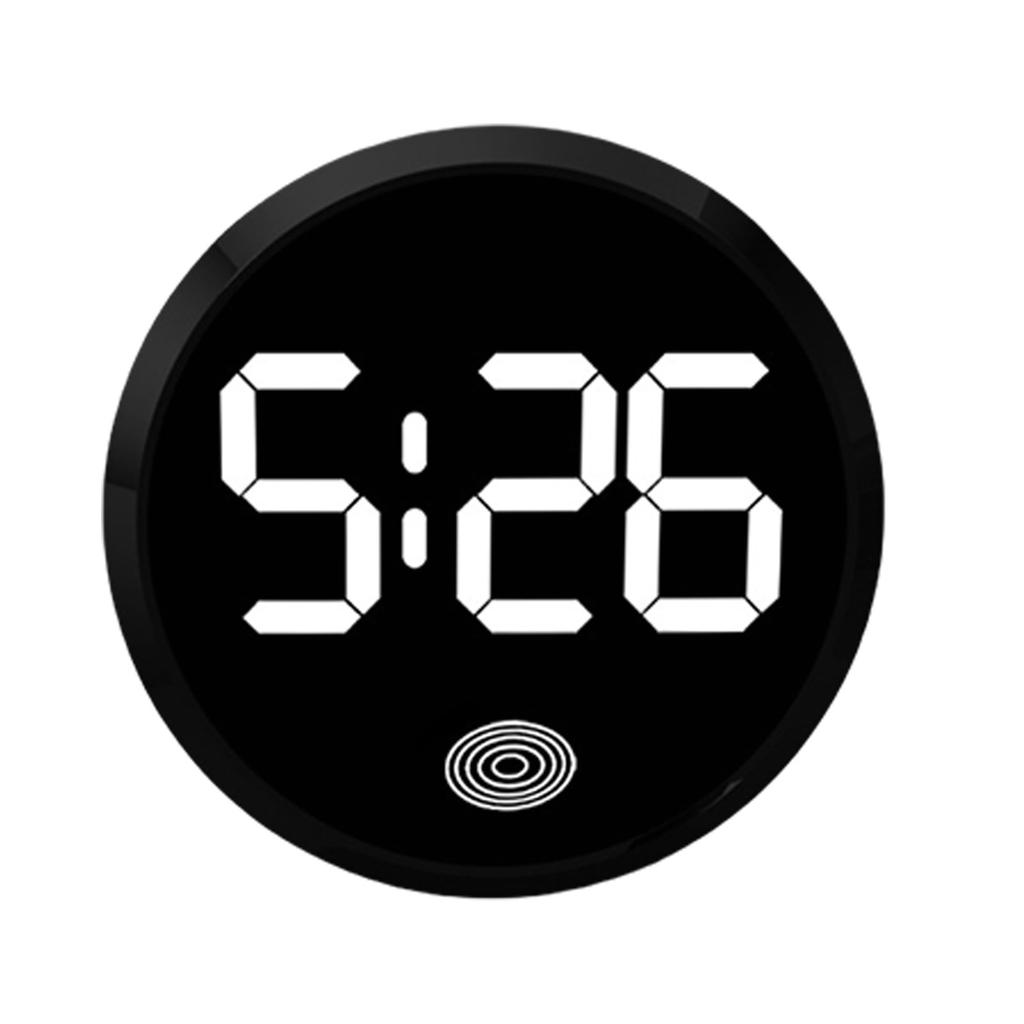 Car LED Digital Clock with Temperature Display Easy Installation Magnetic Back Round Clock for Dashboard or Consoles