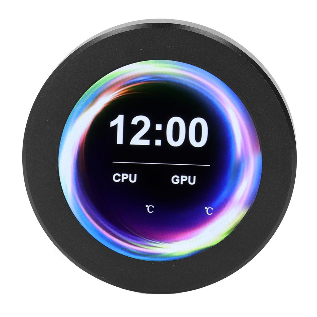 2.1inch Round LCD Display, 360 Rotation CPU Watercooler Screen, Real Time Temp Control, Stepless Dimming, 480x480 Resolution AIO LCD Screen for AIO Wa