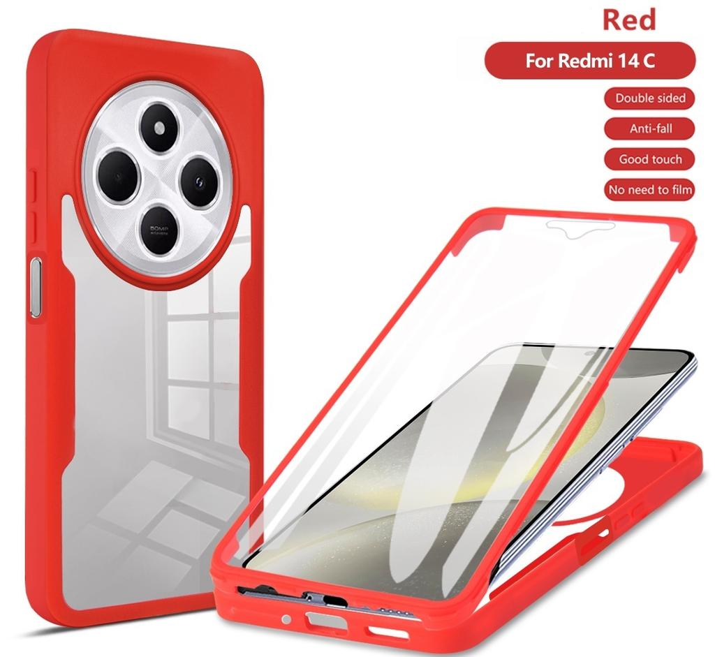 Funda For Xiaomi Redmi 14C 360 Full Protection Phone Case for Redmi14C 14 C Redmy 14C 4G Clear Screen With Silicone Bumper Cover