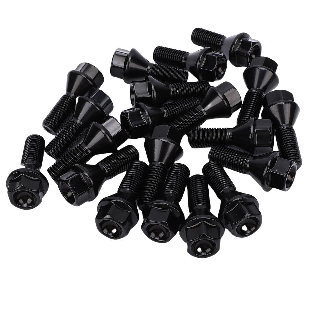 20PCS M12x1.5 Lug Bolts 36136781150 Black Alloy Steel Replacement for 1 Series E87 116i 116d 118i 118d 120i 5 Door