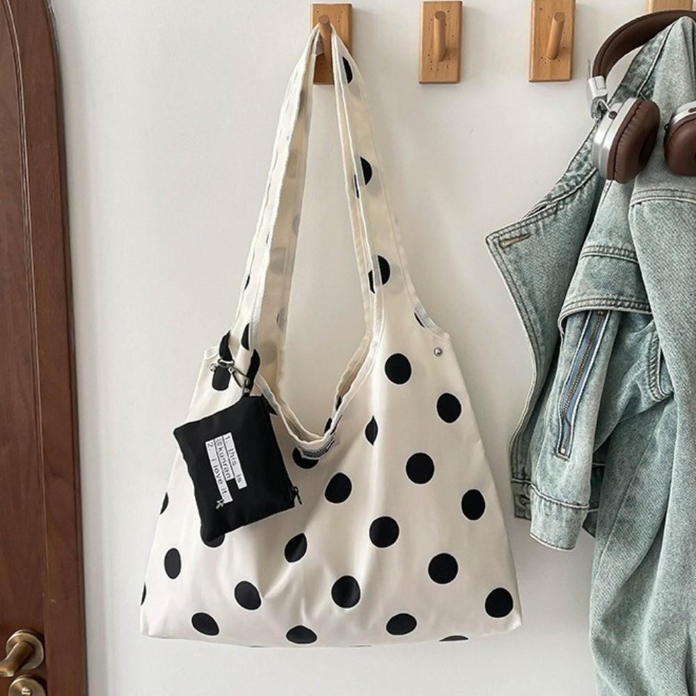 Versatile Double-sided Crossbody Bag Fashion Lace-up Shoulder Bag Polka Dot Crossbody Bag Travel