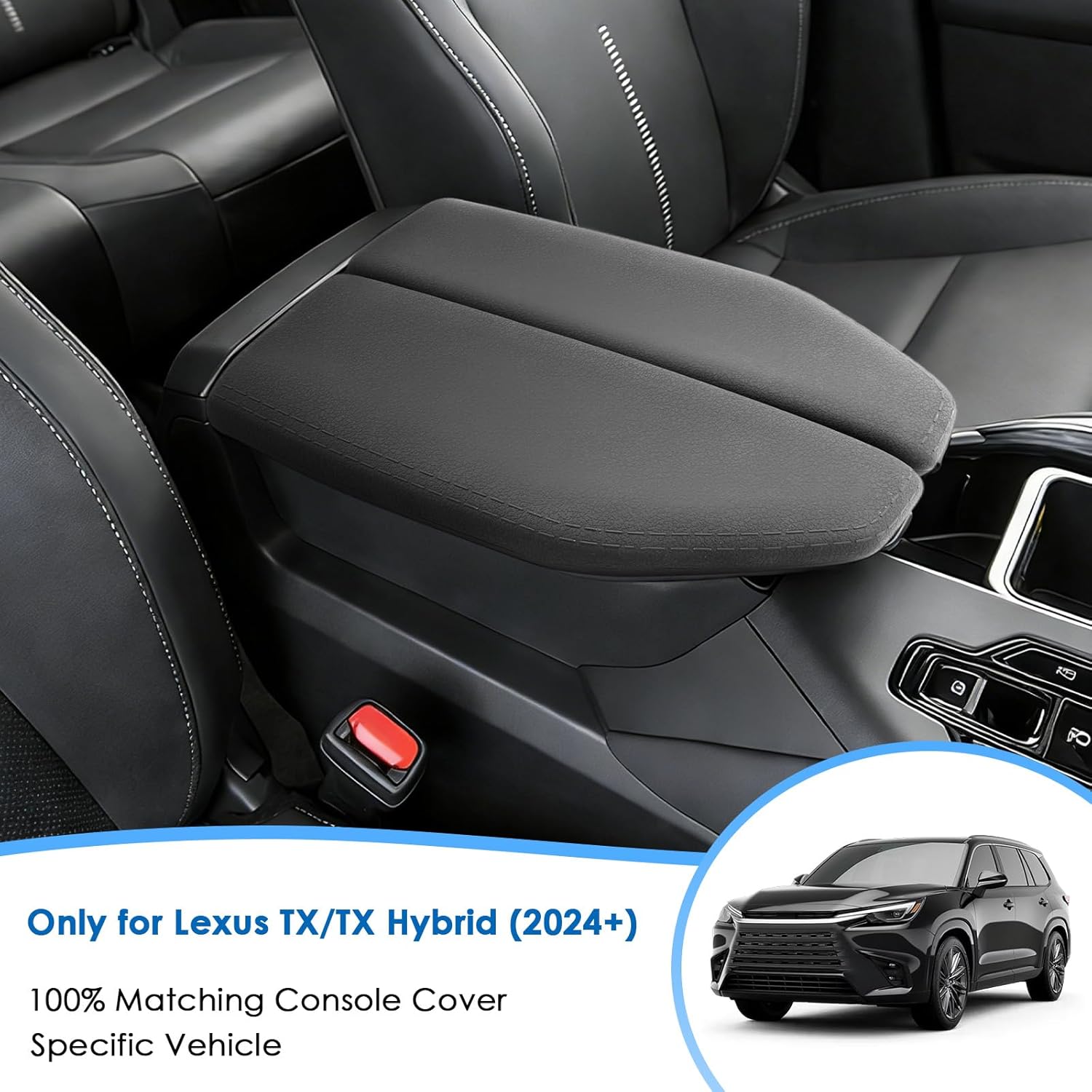 

2024 2025 2026 TX350 & TX500h Center Console Cover for Lexus TX (350/500h/Premium/Luxury/F Sport Handling), Waterproof &Comfy Silicone Armrest Cover