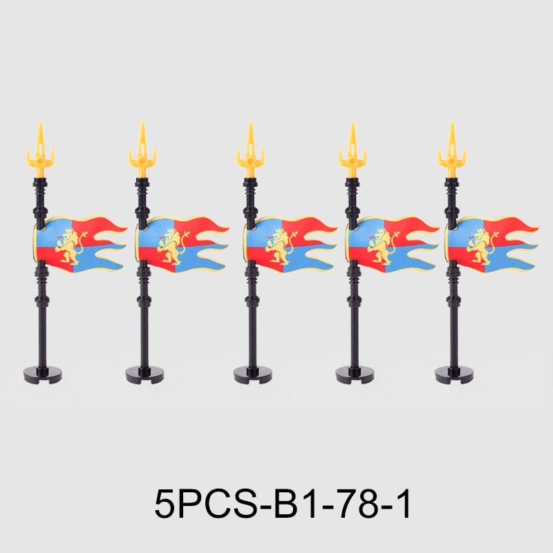 Medieval Military Flag Series War Castle Knight Soldier Warrior Accessories Building Blocks Ancient Holy Rome Bricks Toys Gifts