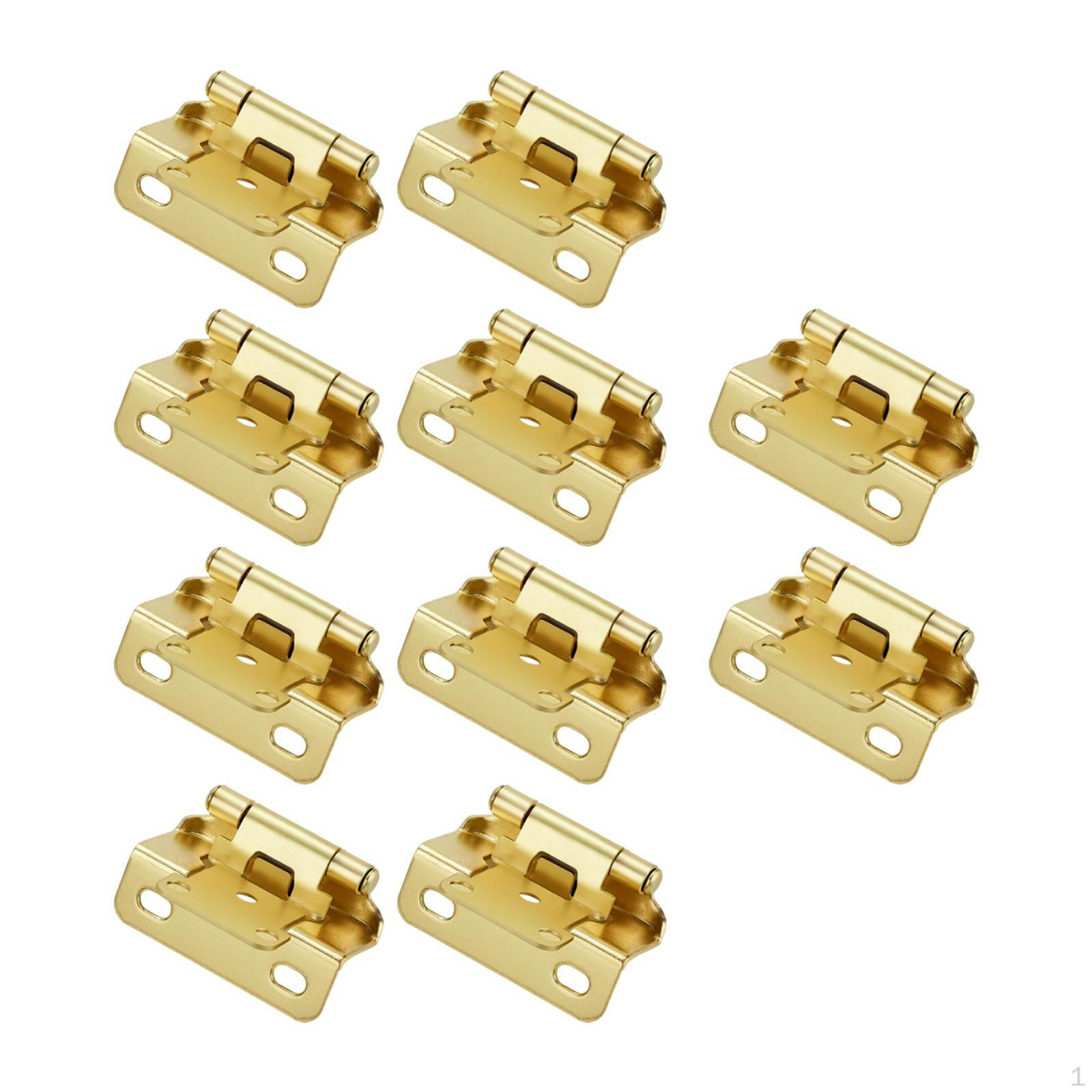 

10 штук самозакрывающихся мебельных петель, подходят для установки с накладкой 1/2 на кухнях золотистый