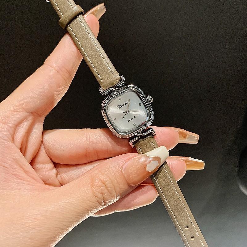 Fashion Light Luxury Women'S Watch Simple Retro Square Temperament Women'S Watch Rose Gold Leather Strap Watch