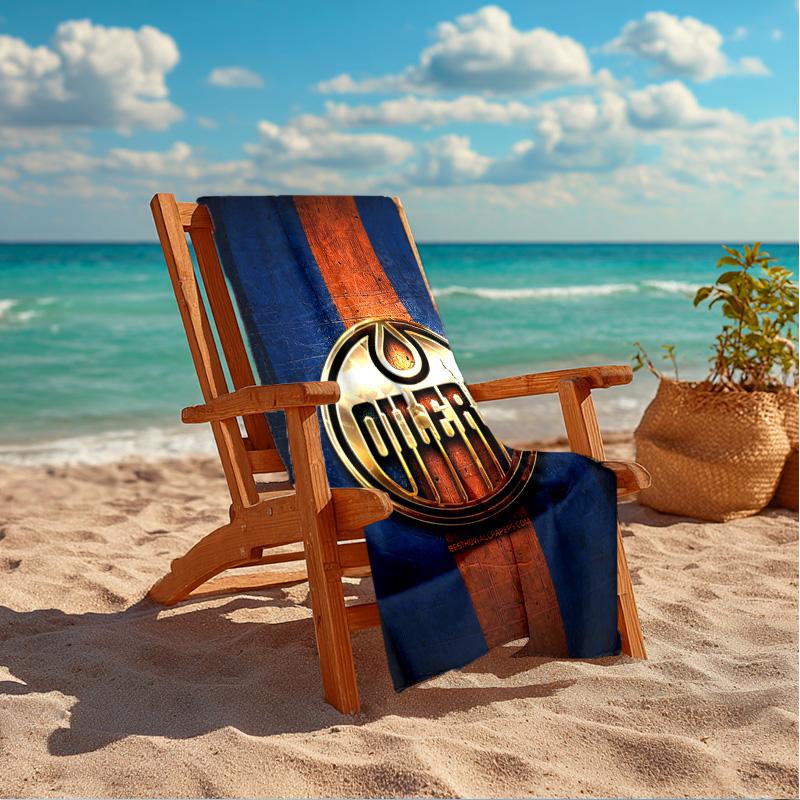 Energetic Oilers Team Spirit Beach Towel Microfiber Beach Towel, Lightweight and Quick-Dry, for Summer Travel, Swimming Pool Fan Birthday Gift