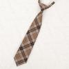 Brown Checkered Striped Neck Tie Pre-Tied Bowtie for Japanese JK School Uniform