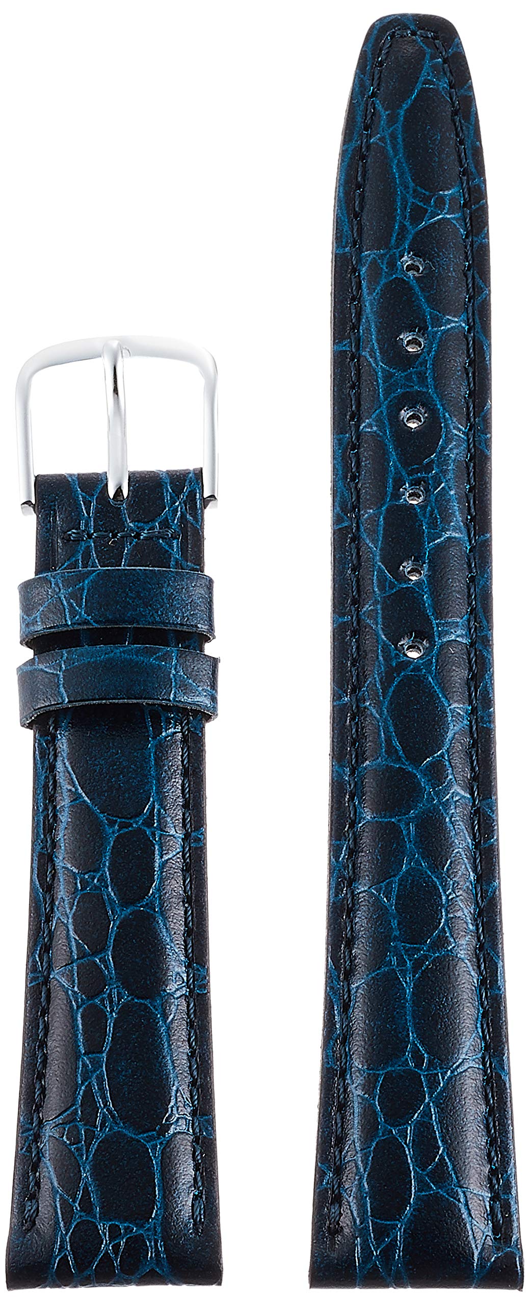 Ремешок для часов Mimosa RA тисненый под крокодила 17 мм темно-синий