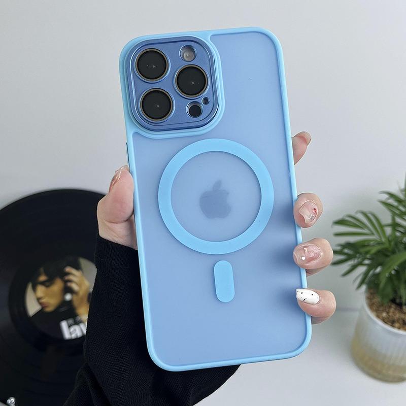 Matte Translucent Phone Case for iPhone 17 Air 16 15 14 13 12 11 Pro Max Plus for Magsafe Wireless Charge Lens Protection Cover