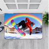 Versatile 8mm Thick Skiing & Sports-Themed Carpet - Machine Washable, Polyester with PVC Backing for Living Room, Bedroom, Kitch