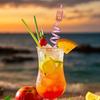 2Pcs Colorful Spiral Straws Creative Drinking Straws with Heart Lip Cake Charm Romantic Pink