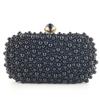 Luxury Crystals Beaded Pearl Evening Clutch Bags Wedding Party Handbag Fashion  Women White Beige Long Chain Shoulder Handbags