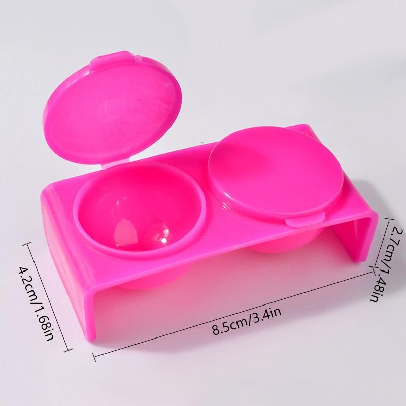 

Блюдо для акрилової рідини з подвійним отвором, тримач пігменту для малювання нігтів з подвійною чашкою для мономерних пензликів для нігтів, інструмент для миття манікюру