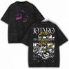 Anime Jojo Bizarre Adventure Kujo Jotaro Vintage Washed Tshirt Unisexga Tshirts Unisex Women Cotton Casual Oversized T Shirt Tops
