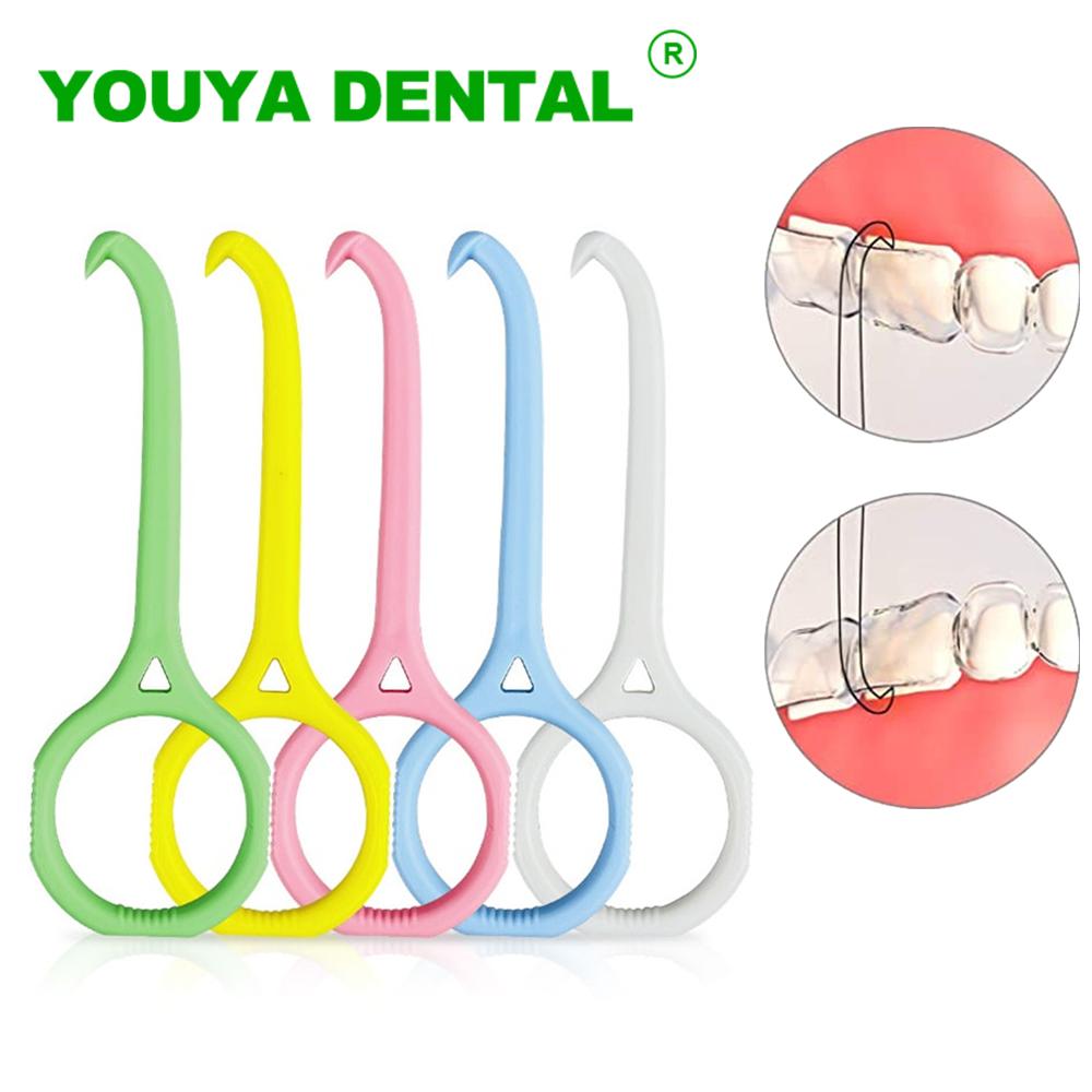 20pcs Orthodontic Aligner Removal Tool Dental Hook Invisible Removable Braces Extractor Clear Aligner Plastic Hook Oral Care