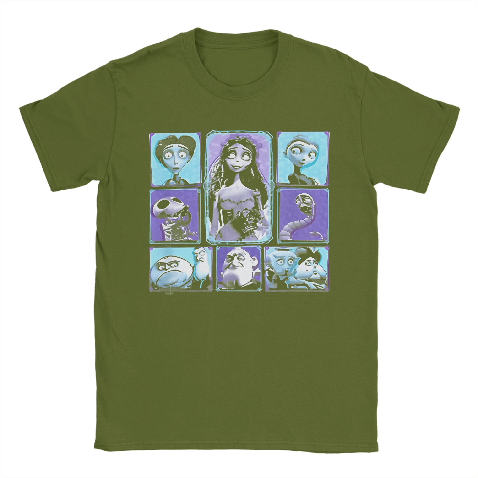 

Tim Burtons Corpse Bride Cotton T-Shirt Men Summer Cartoon Movie Vintage T Shirts Comfortable Novelty Tee Plus Size Tops 3XL