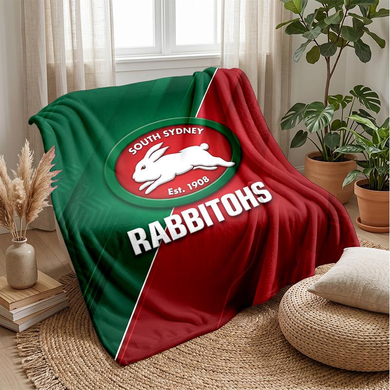 Coperta in Pile Flannel South Sydney Rabbitohs Coperta Calda e Accogliente per Divano Letto Viaggio Uso in Tutte le Stagioni