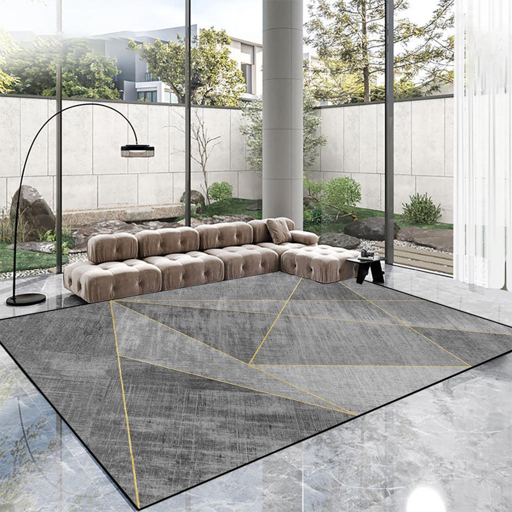 Nordic Geometric Low Pile Carpet Non Slip Living Room Rug 160x230cm Large Area Bedroom Floor Mat
