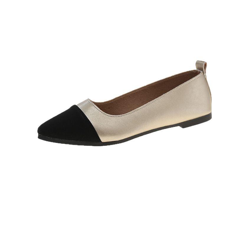 Frühling und Herbst einfache Farbabstimmung täglich ein Pedal Slipper Einzelschuhe Damen klassische große Größe