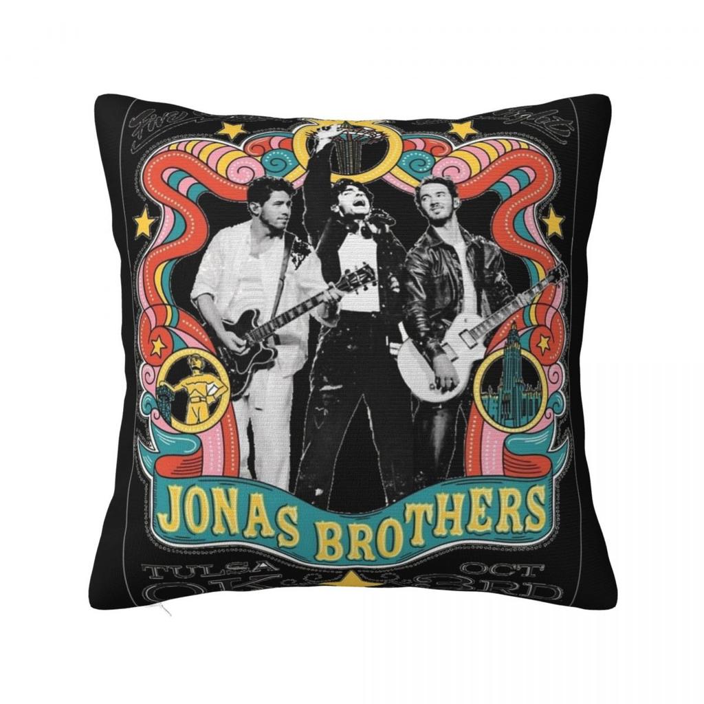Jonas Brothers Tour Square Pillow Covers Sofa Pop Music Cushion Cover Cool Decorative Pillowcase 45*45