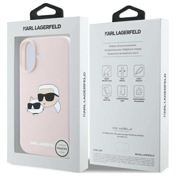 Karl Lagerfeld KLHMP16SSKCHPPLP iPhone16 6.1" pink/pink hardcase Silicone Double Heads Print MagSafe