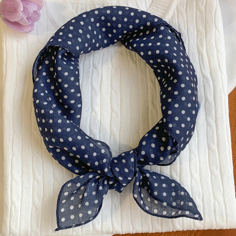 Fashion Printing Silk Small Square Scarf Summer Scarf Women's Versatile Small Scarf Head Band Hair Accessories