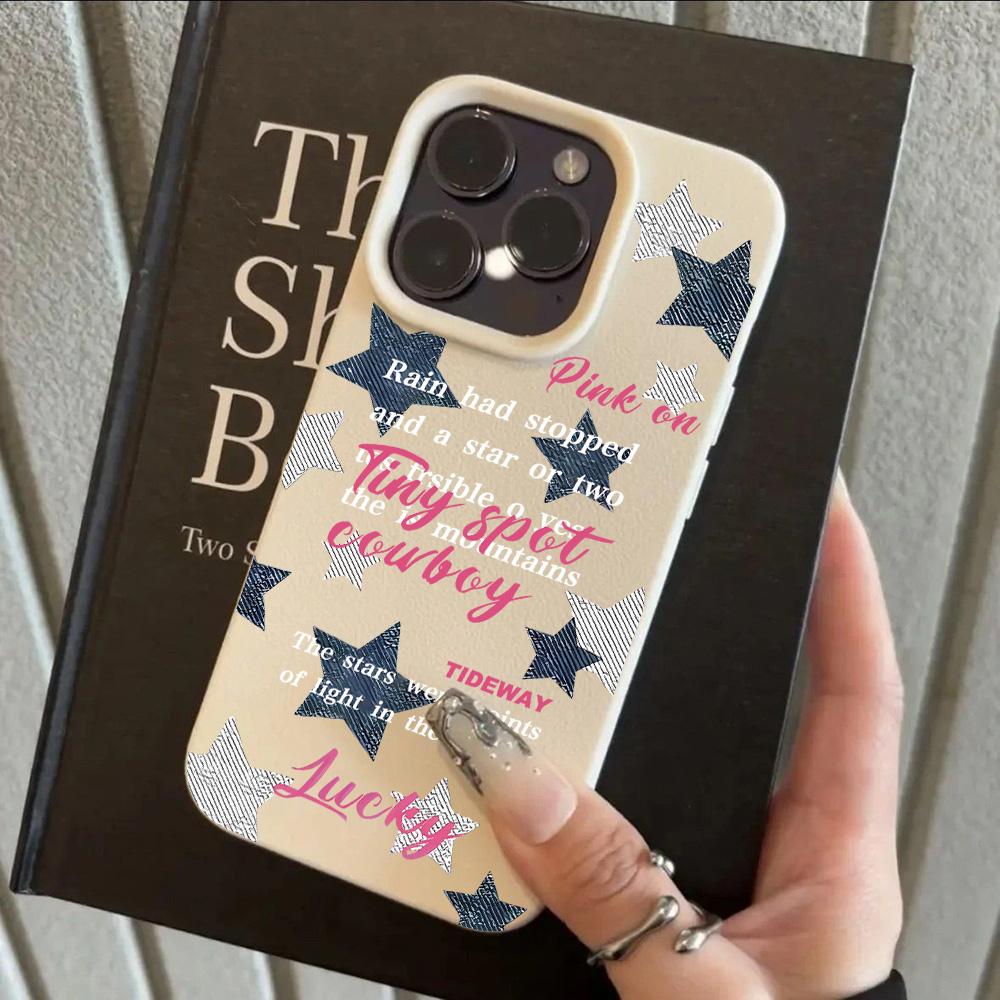 INS Trendy Leopard Print Stars Lichee leather pattern Phone Case For Redmi Note 14 13 12 11 10 9 8 Pro Plus 4G 5G Shockproof