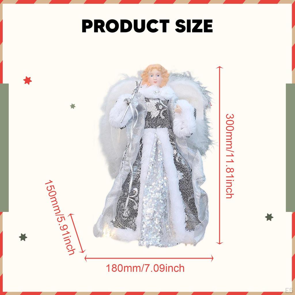 Angel Treetop Figurine Christmas Ornament Decoration for Bedroom