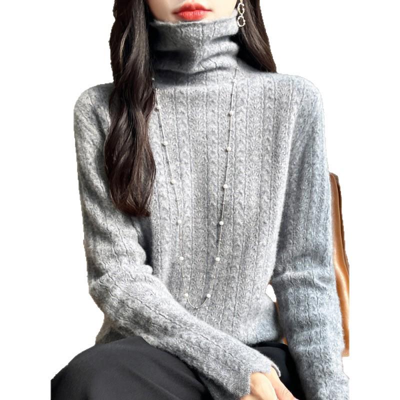 High-Neck Merino Wool Sweater: Autumn/Winter Fashion