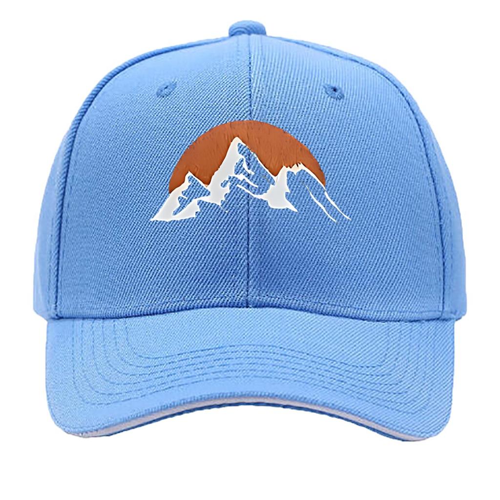 Casual Outdoor UnisexS Baseball Cap with Adjustable Features Featuring a Fun Sunrise Mountain Design Sandwich Baseball Cap