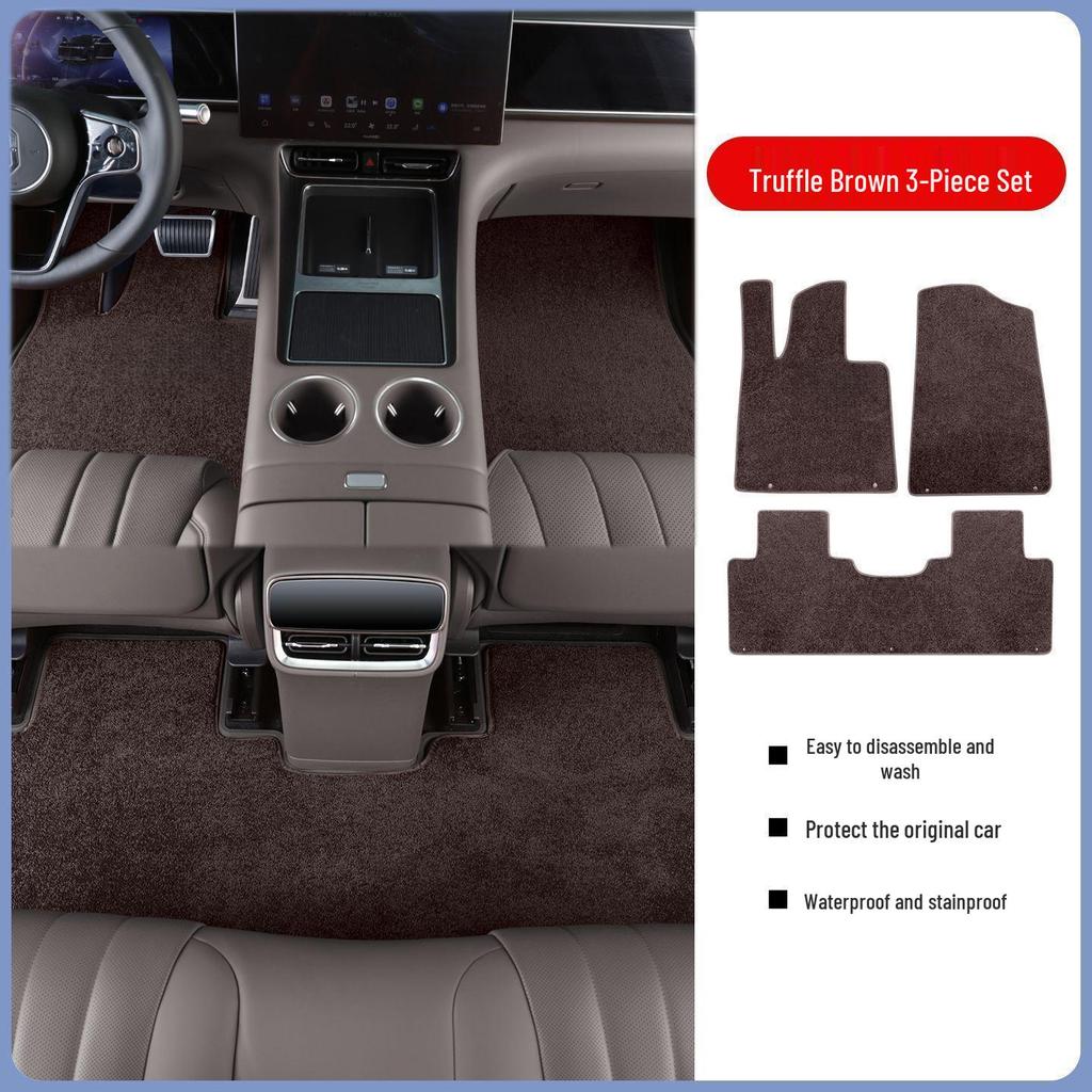 AITO M7 Floor Mats: Compatible with 26 Models, TPE Base, Cashmere-Imitation Carpet, 3D Surround Design.