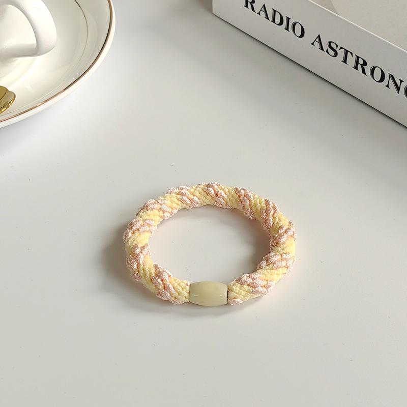 Women’s Cute Candy Color Elastic Braided Hair Ties with Leather Covers