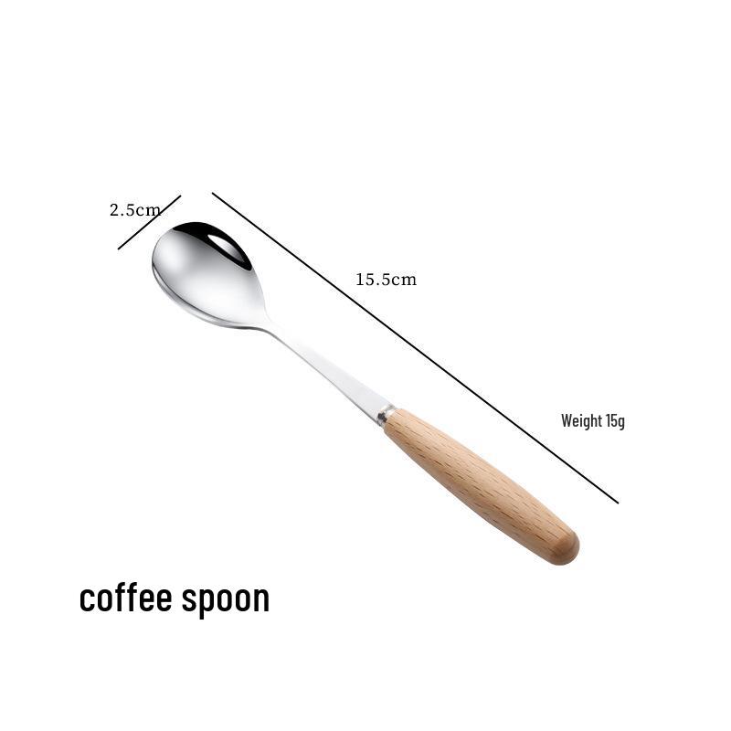 Japanese Wooden Handle Stainless Steel Cutlery Set - Knife, Fork, Spoon for Western Cuisine