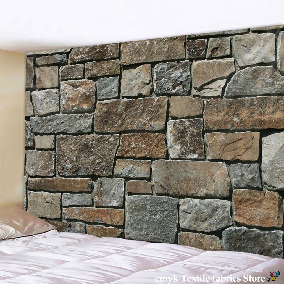 Vintage 3D Stone Bricks Printed Tapestry Wall Hanging Large Size Wall Tapestry Cheap Hippie Boho Wall Tapestries Mandala Fabric
