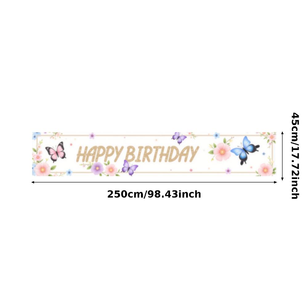 Lightweight Material  Banner  Butterfly Theme Banner  Birthday Decoration for Indoor Decoration Birthday Party
