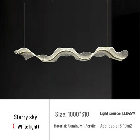 Wave Ribbon Minimalist Chandelier - Luxury Designer Light for Modern Hotel Bars and Restaurants