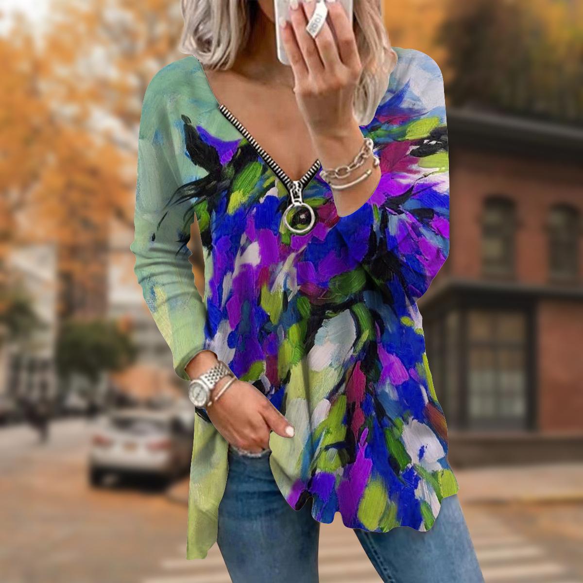 Женские футболки с длинным рукавом и принтом лошади на осень — фото 7