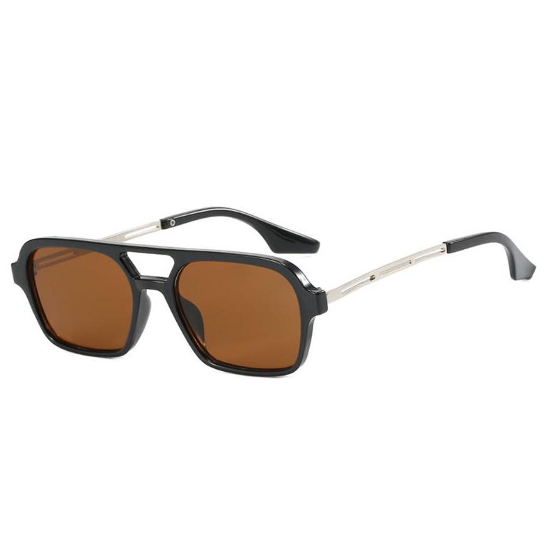 Vintage Retro Style Designer Sunglasses Women Double Bridge Hollow Out Sun Glasses For Men Square Shape Female Sun Glass