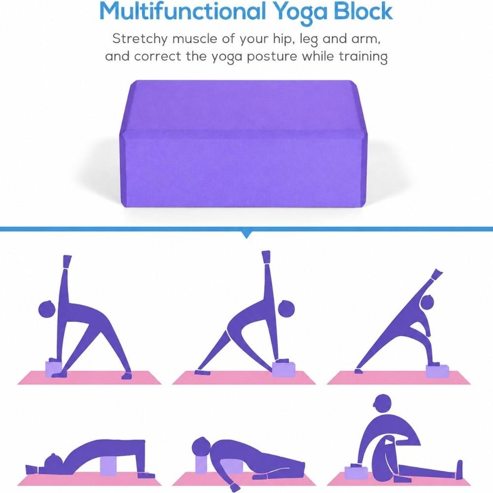 Strap Included Fitness Yoga Block EVA Pilates Block Set Yoga Blocks Yoga Strap Set  Home Workout