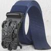 Belt, Men's Automatic Buckle Toothless Business Casual Men's Belt, Young People's Personality Trendy Nylon Canvas
