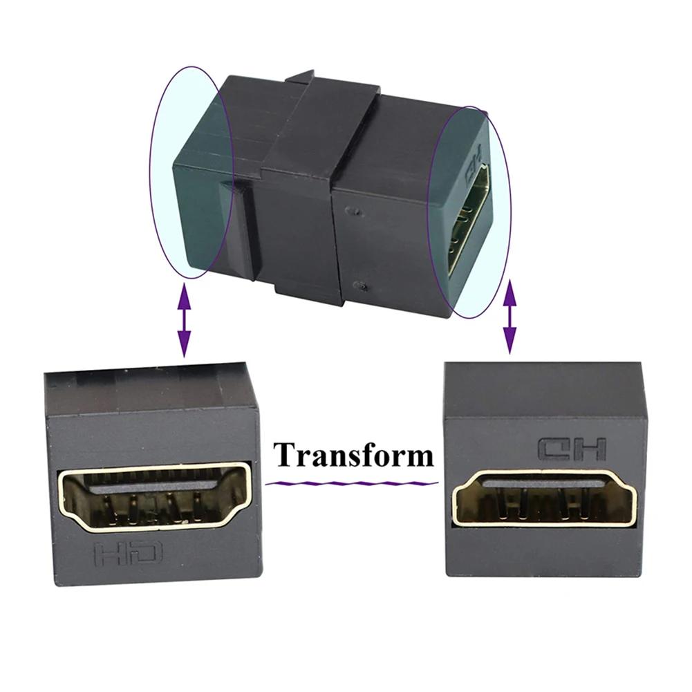 Keystone Jack HDMI-Compatible Female To Female Coupler Adapter Support 4k Easy To Use for Wall Plate Outlet Panel