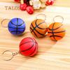 Cute Basketball Shape Sport Stress Ball Link Keychain Key Ring Bag Ornament Suspension Trinket