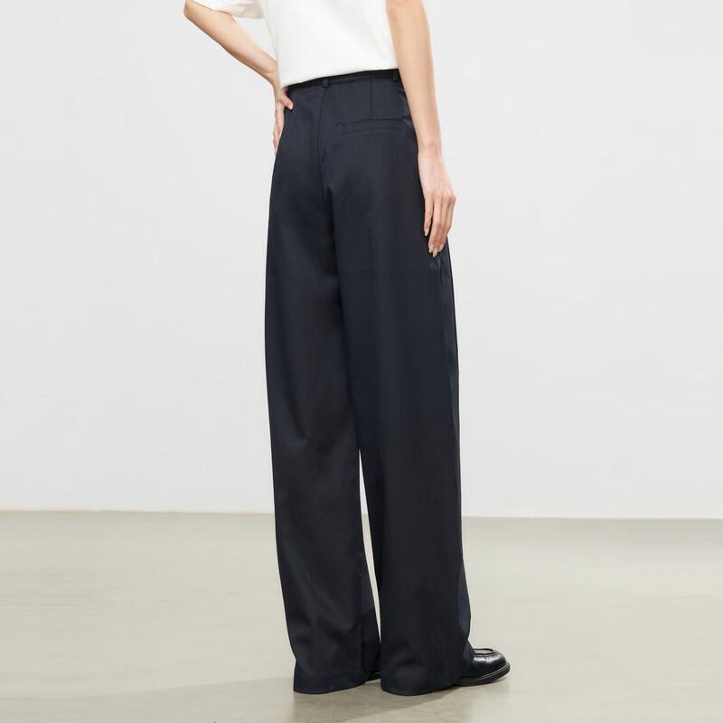 Elva' Island Women's Pleated High-Waisted Loose Straight-Leg Pants