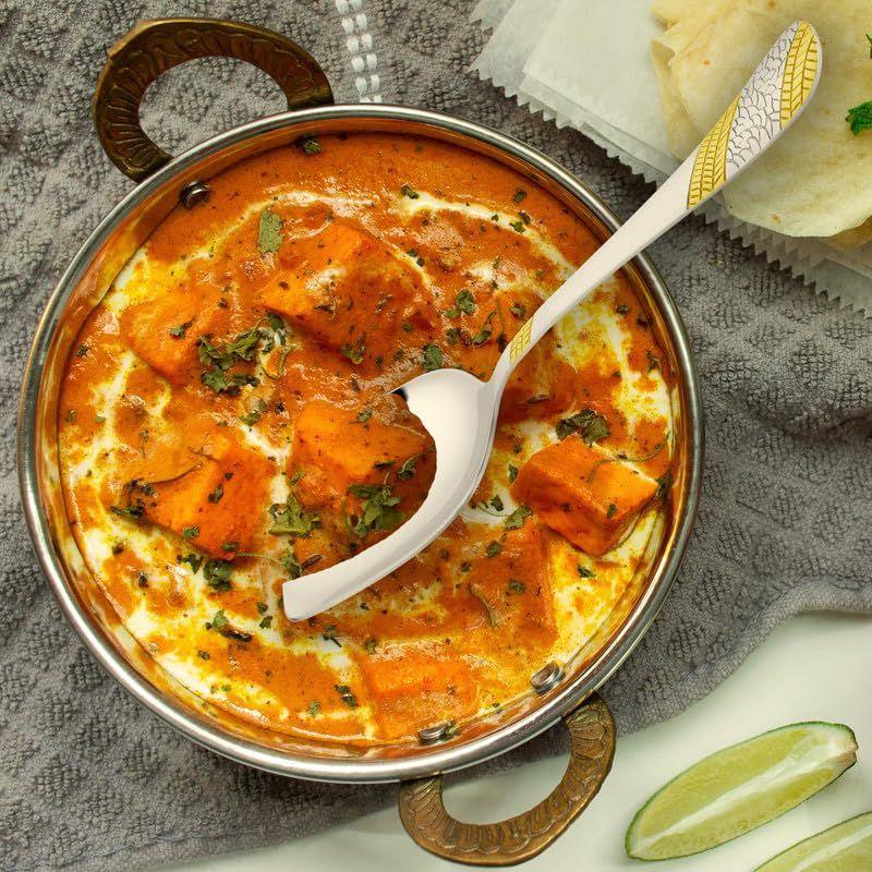 Set 3 Bucăți Linguri de Servit Aurii din Oțel Inoxidabil pentru Masă/Bucătărie, Calibru Gros 1,8 mm