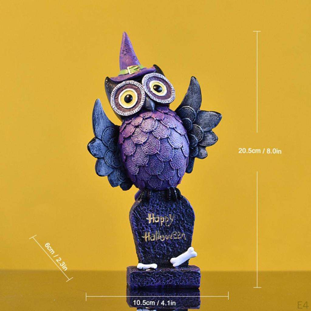 Owl Statue Animal Sculpture Collectible Tabletop Ornament,Owl Table Decoration for Halloween